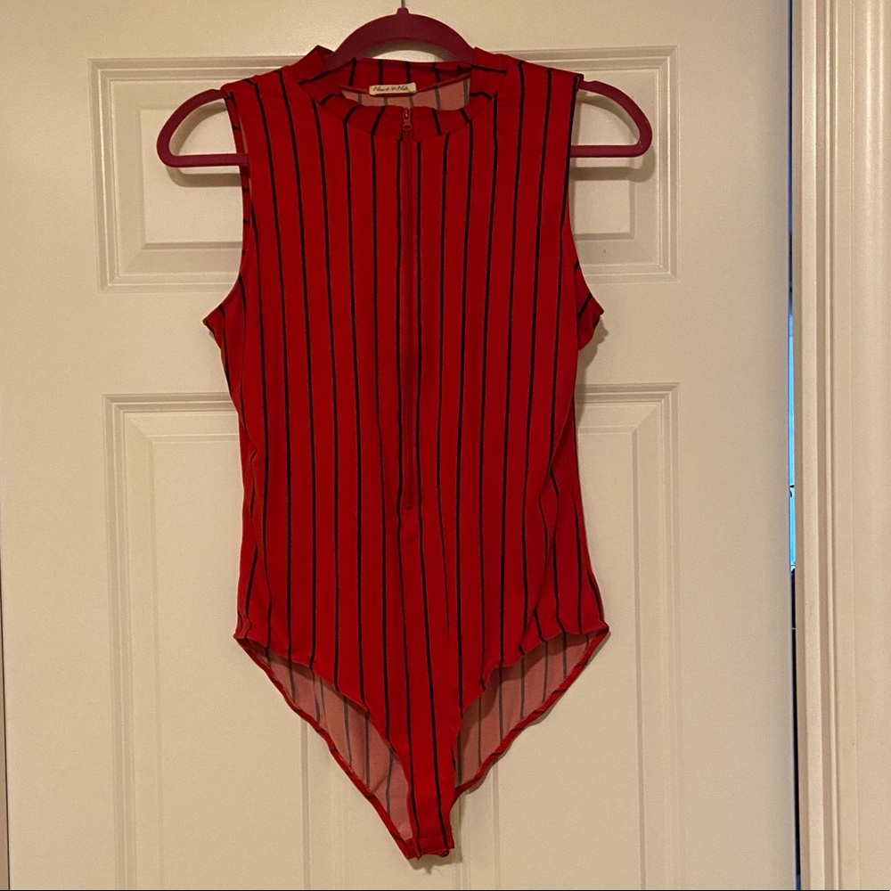 Red stripped bodysuit